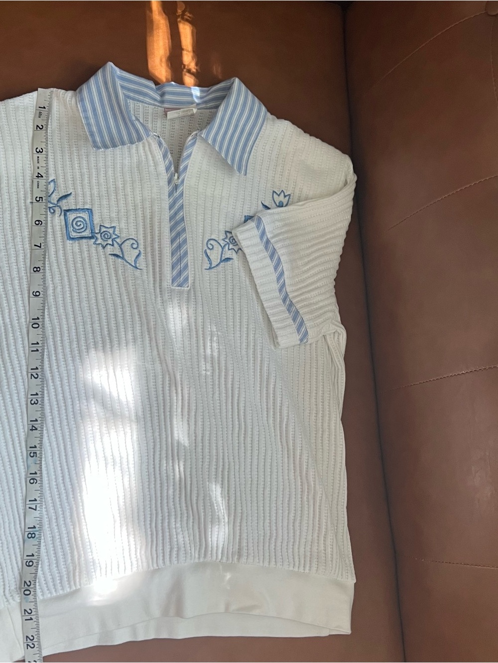 VTG G.W. Division of Graff Women’s quarter zip knitted polo shirt Embroidered S - Picture 6 of 8